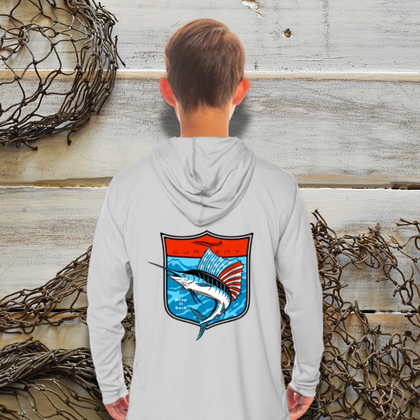 Kids Sailfish USA UPF 50 Hooded Performance Shirt