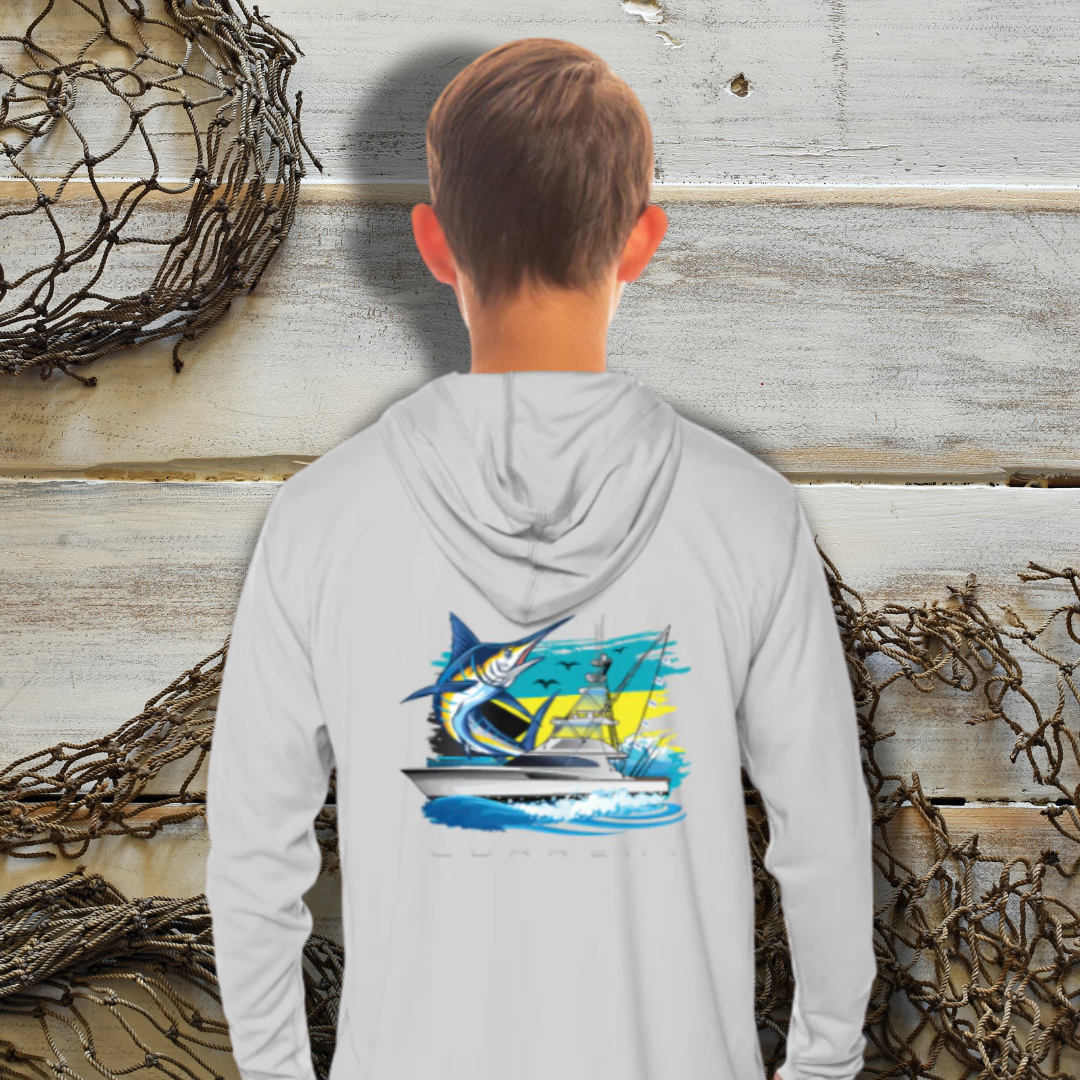 Kids Bahamian Current UPF 50 Hooded Performance Shirt