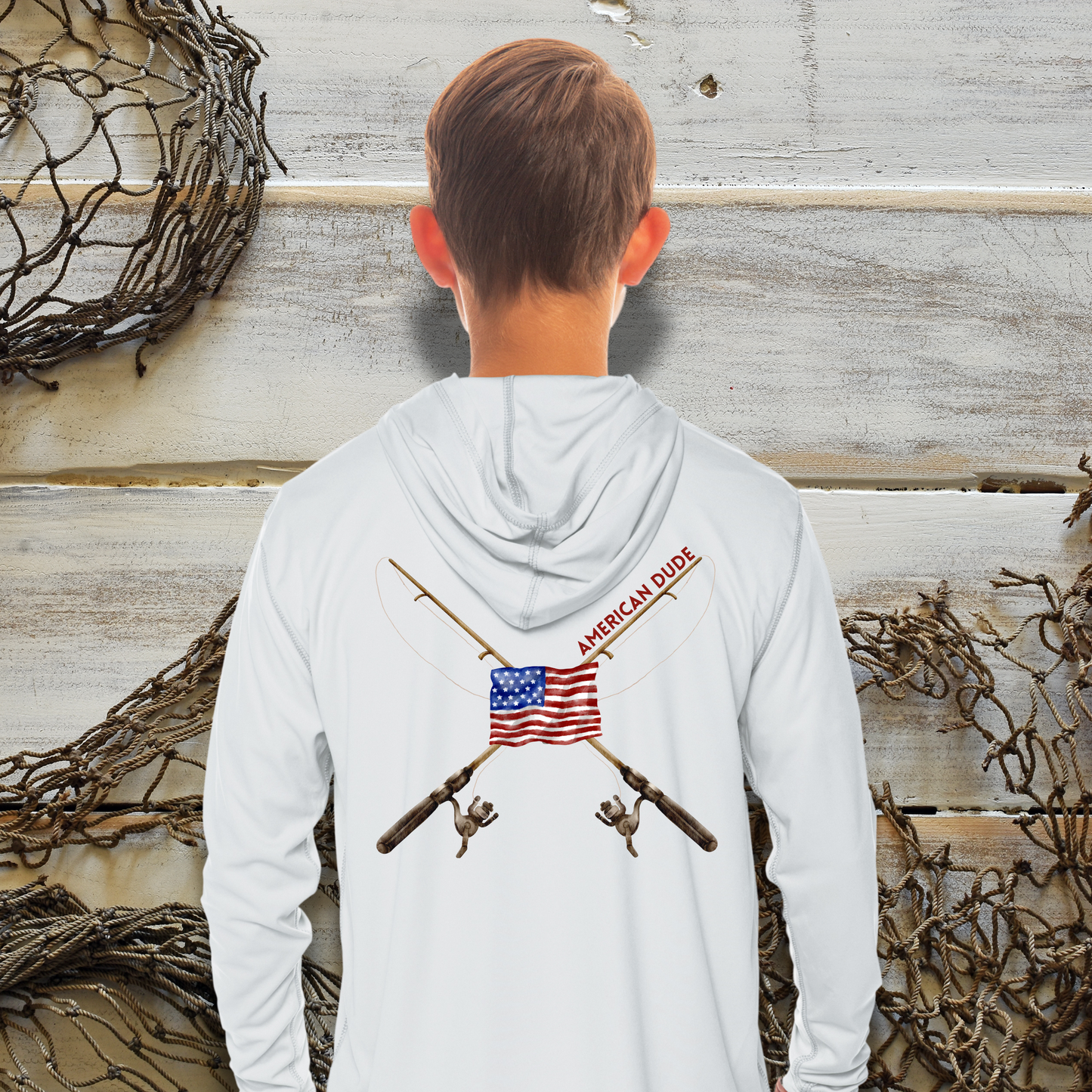 Kids American Dude Hooded Performance Shirt