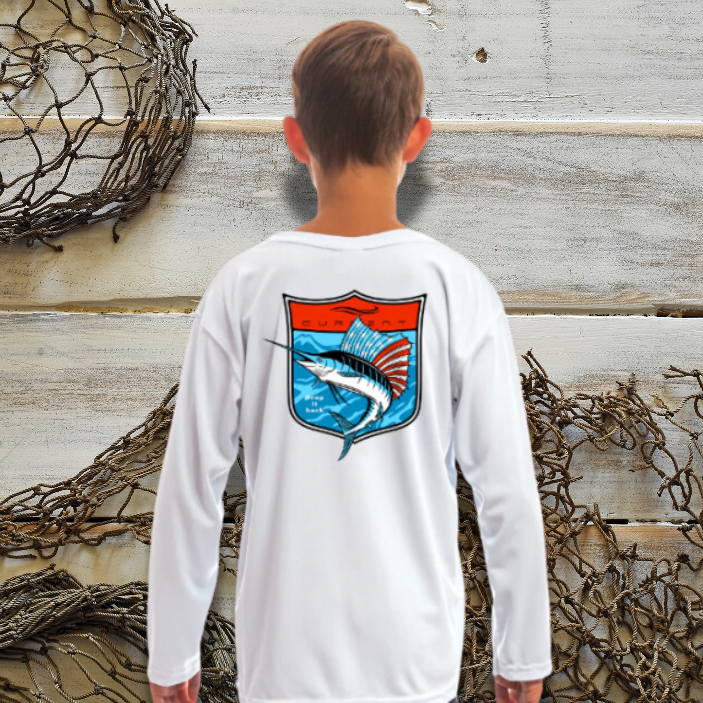 Kids Sailfish USA UPF 50 Hooded Performance Shirt