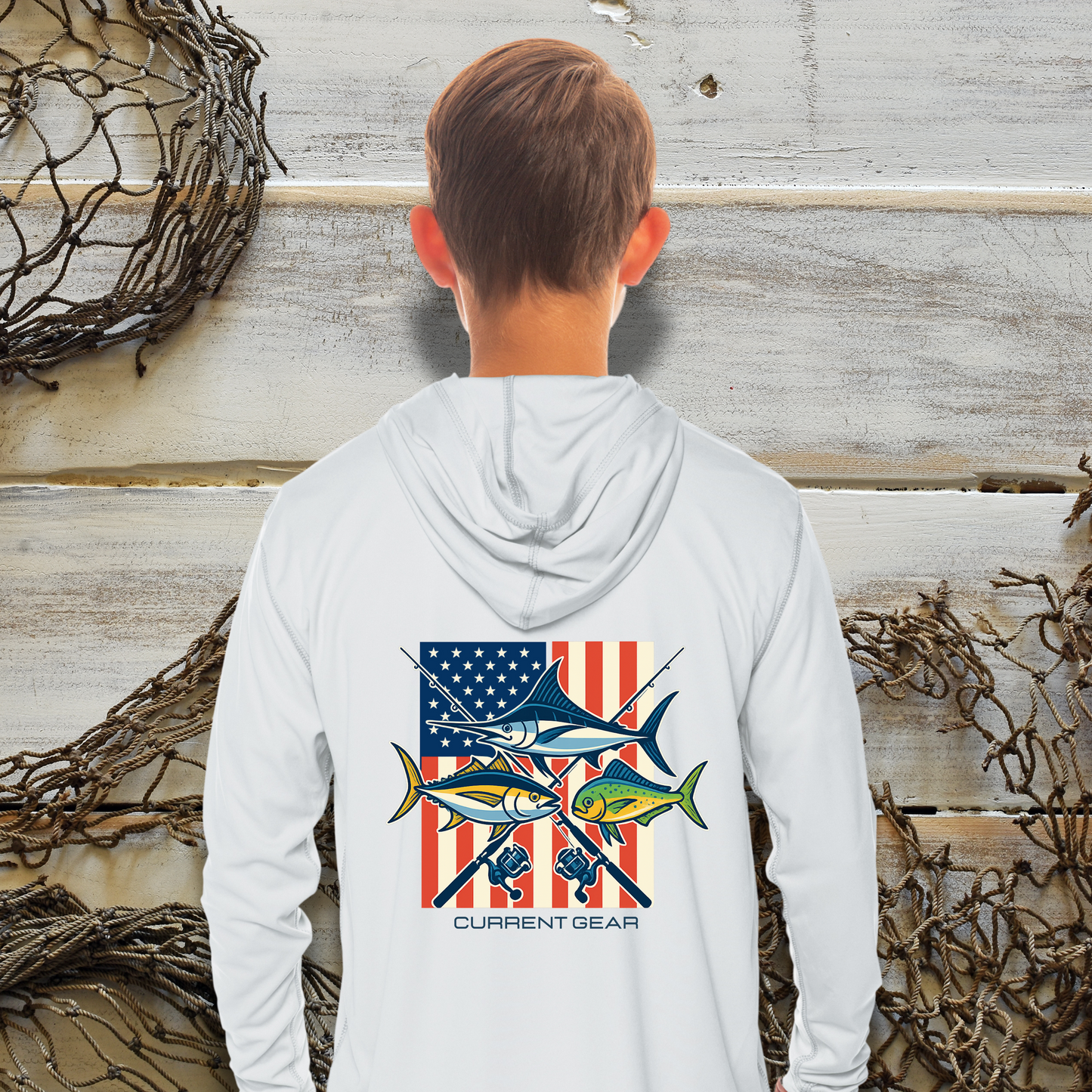 Kids Red White & Reelin' Performance Shirt