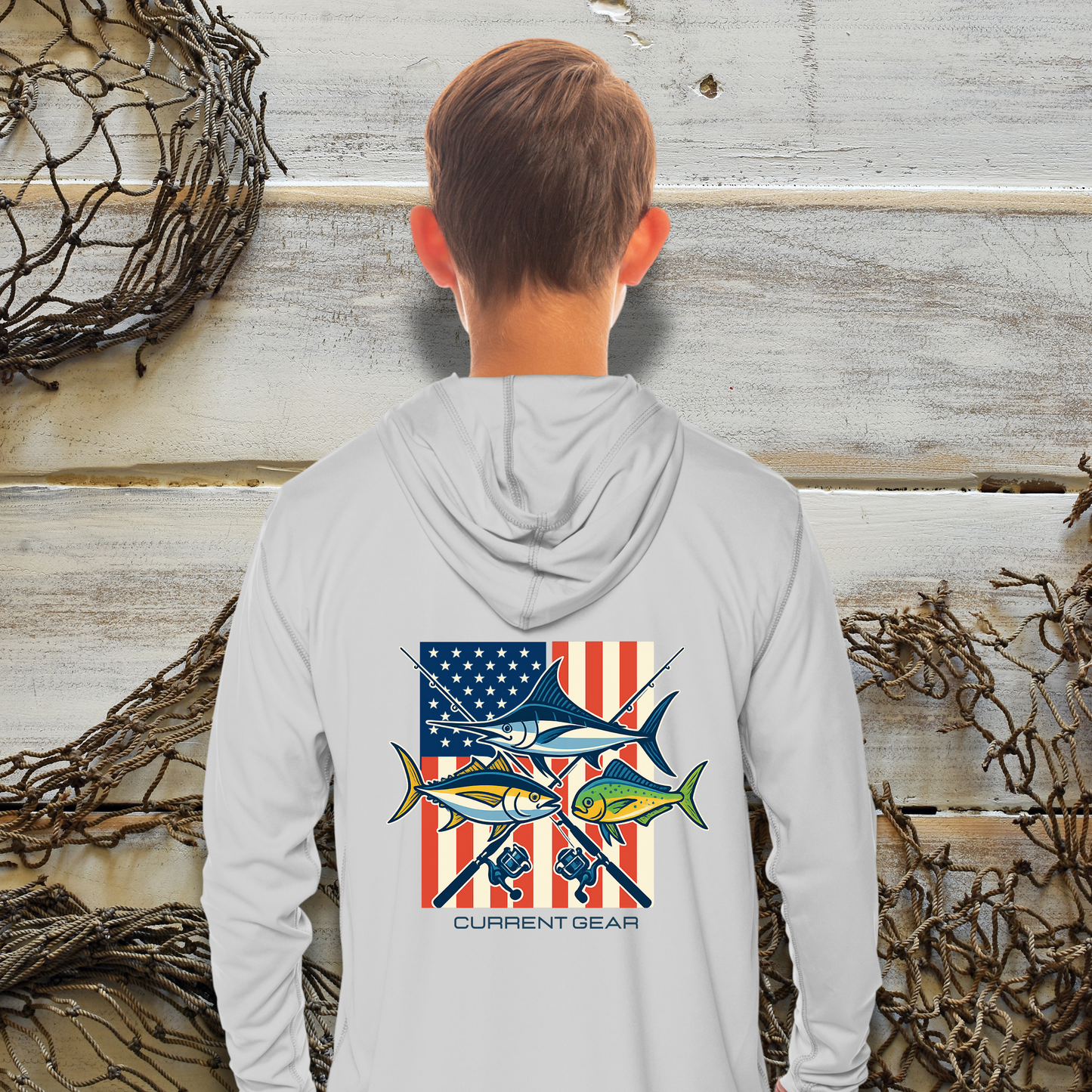 Kids Red White & Reelin' Performance Shirt