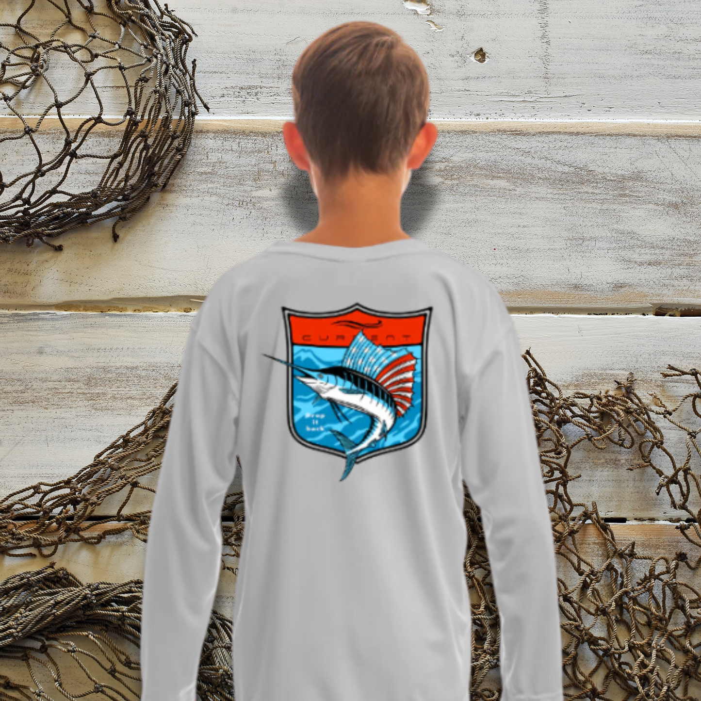 Kids Sailfish USA UPF 50 Hooded Performance Shirt