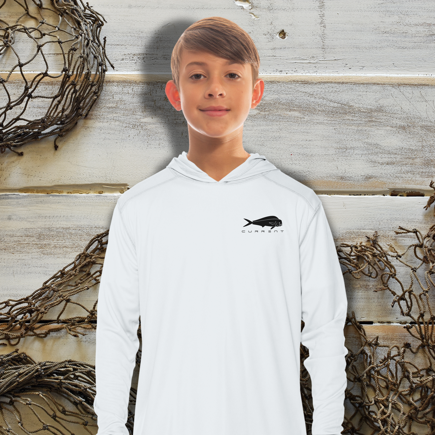 Kids Frigate Frenzy UPF 50 Hooded Performance Shirt