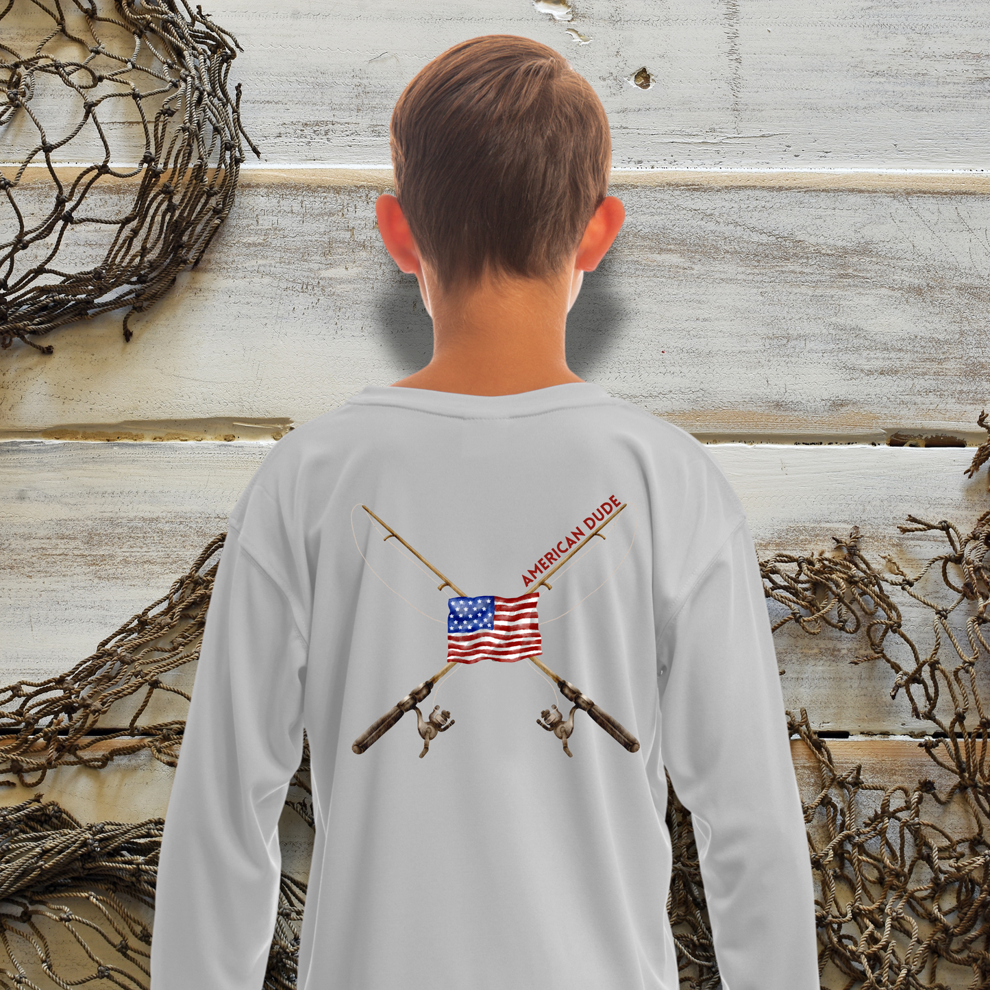 Kids American Dude Hooded Performance Shirt