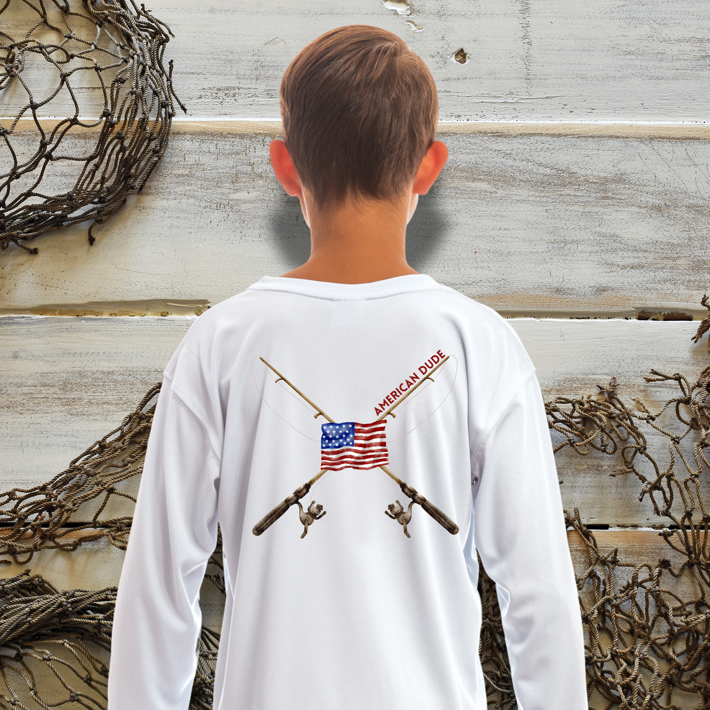 Kids American Dude Hooded Performance Shirt