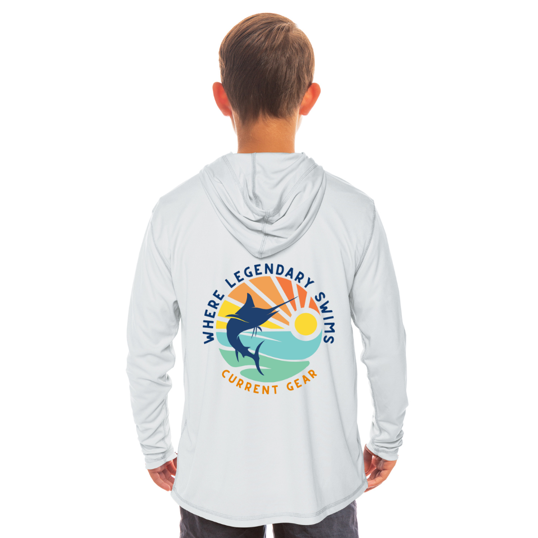 Kids Marlin Sunrise UPF 50 Hooded Performance Shirt