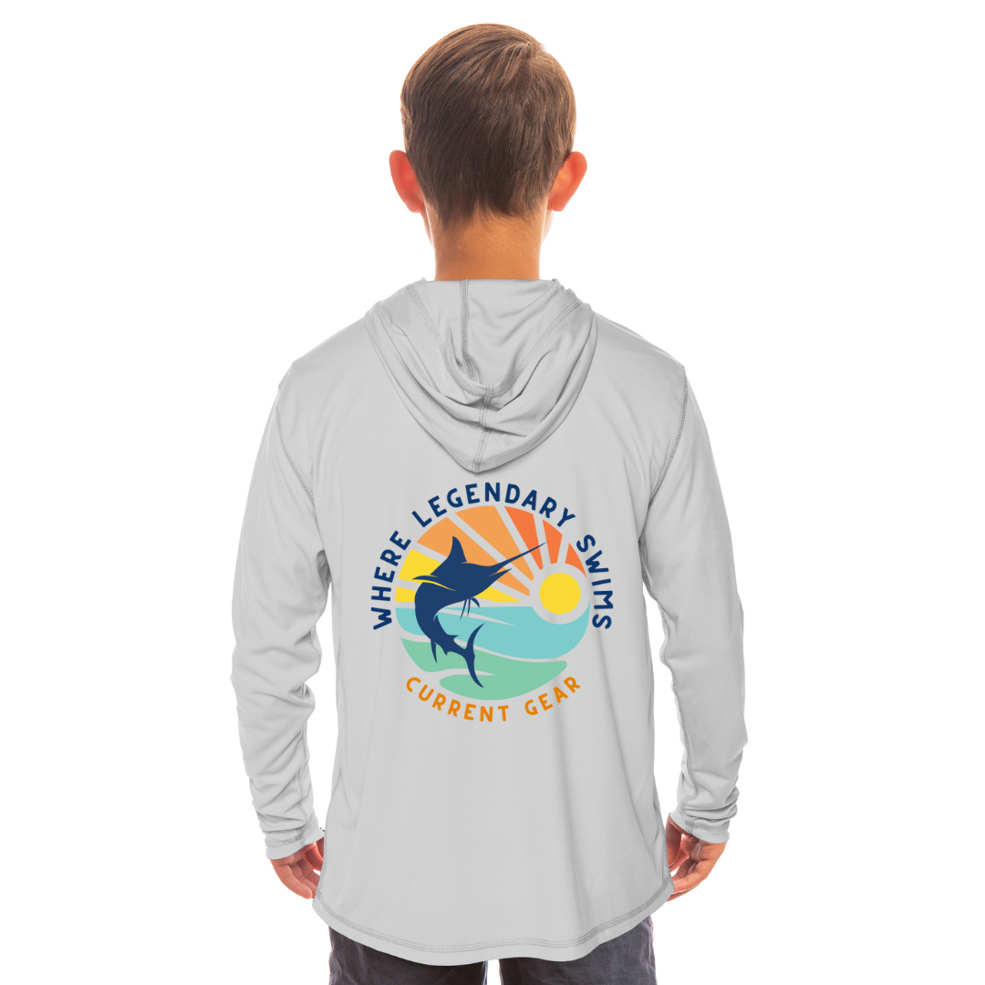 Kids Marlin Sunrise UPF 50 Hooded Performance Shirt