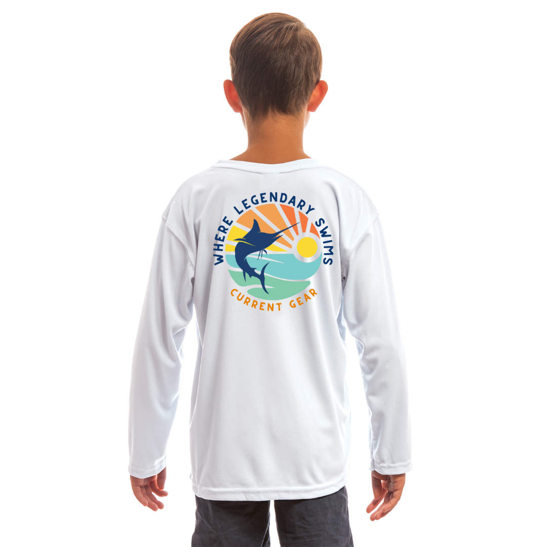 Kids Marlin Sunrise UPF 50 Hooded Performance Shirt