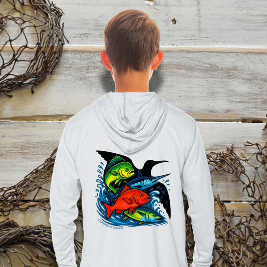 Kids Frigate Frenzy UPF 50 Hooded Performance Shirt