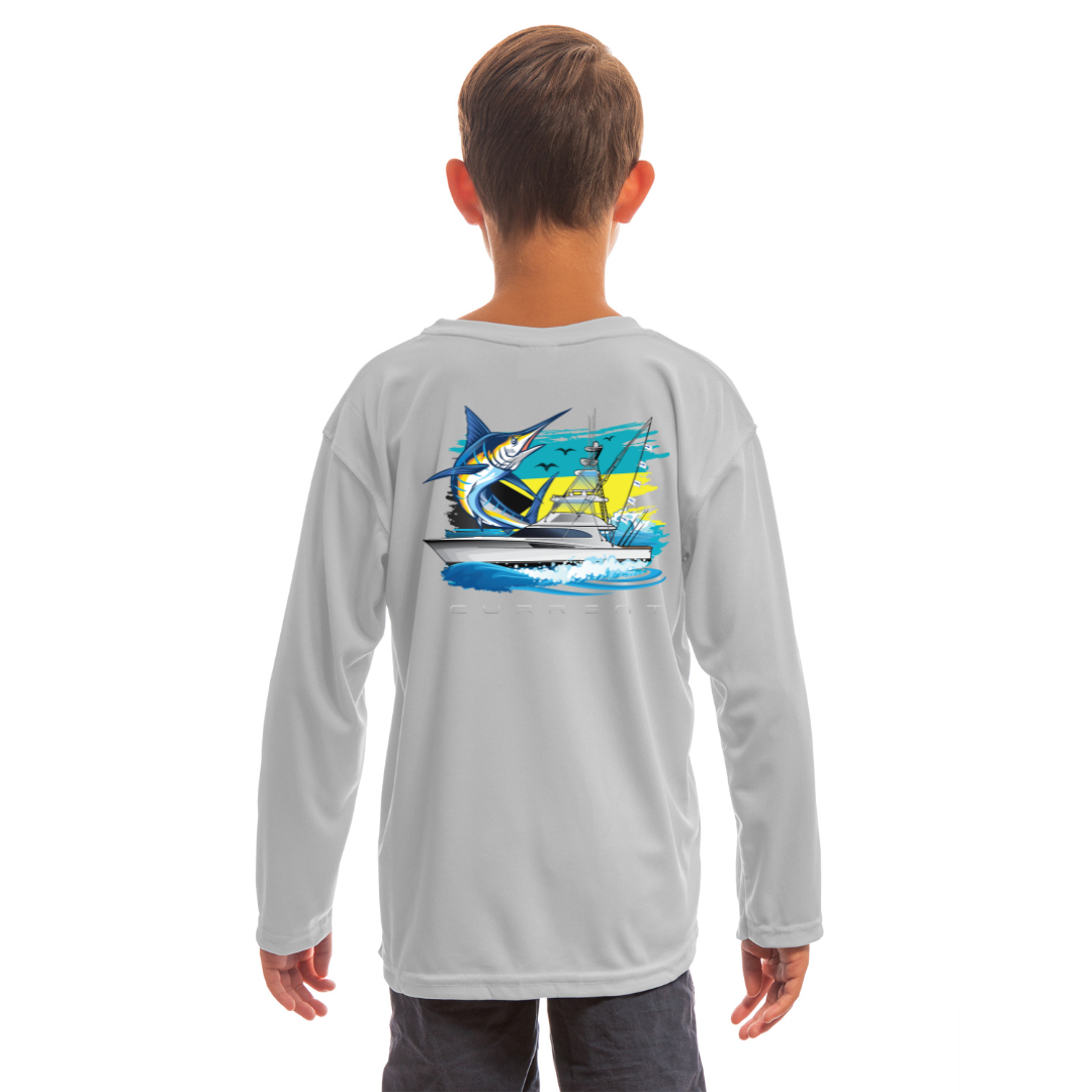 Kids Bahamian Current UPF 50 Hooded Performance Shirt