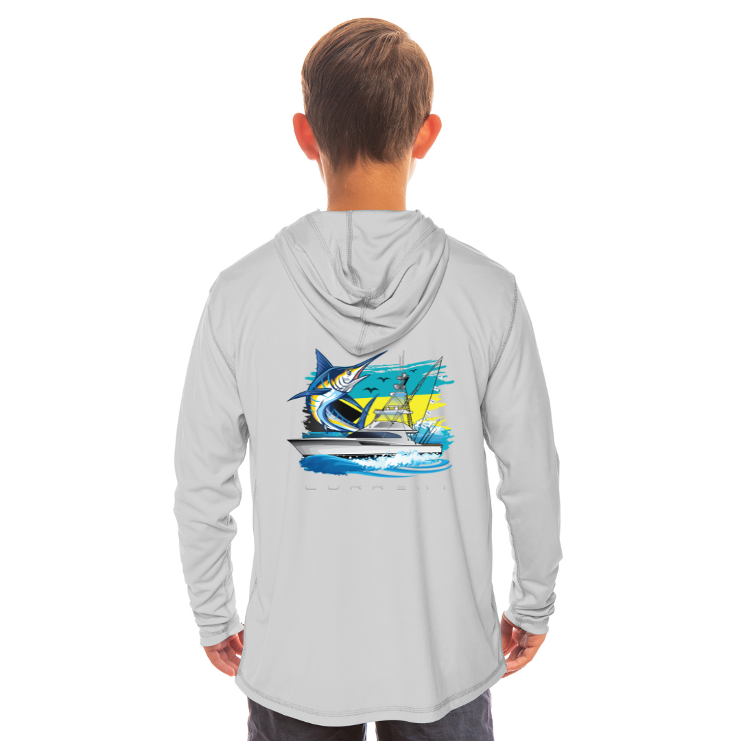 Kids Bahamian Current UPF 50 Hooded Performance Shirt