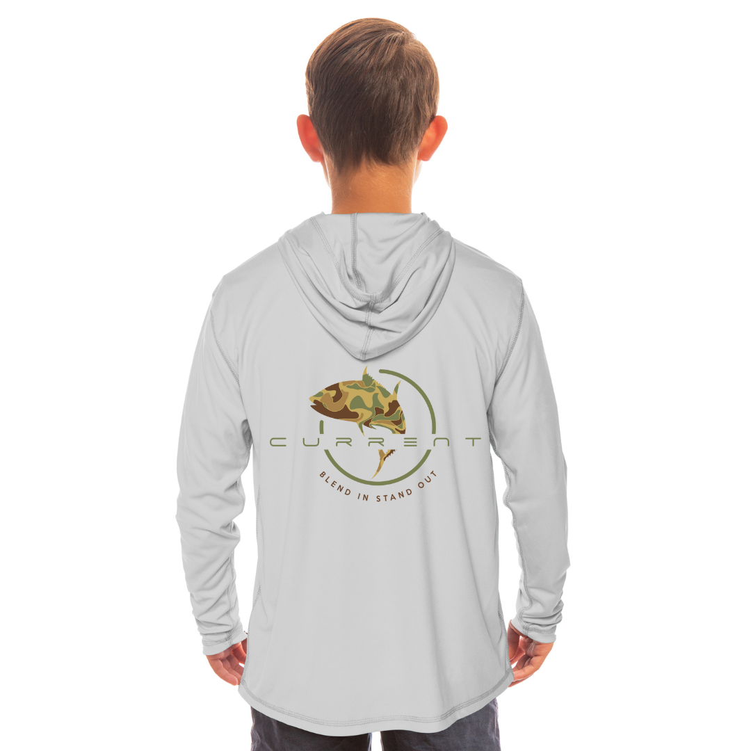 Kids Camo Tuna UPF 50 Hooded Performance Shirt