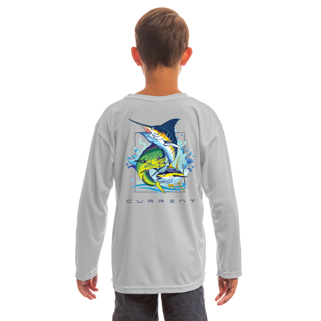 Kids Mixed Bag UPF 50 Hooded Performance Shirt