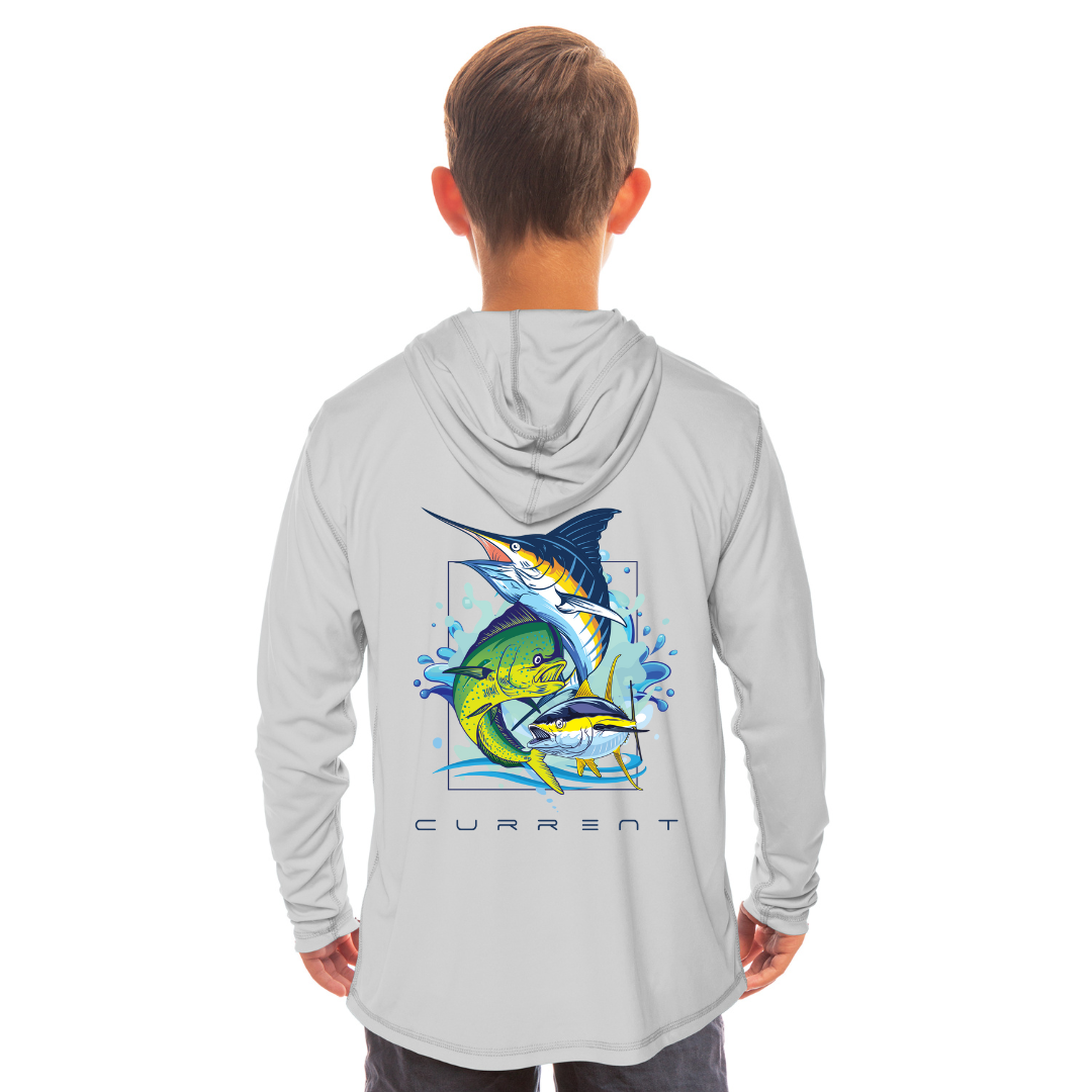 Kids Mixed Bag UPF 50 Hooded Performance Shirt