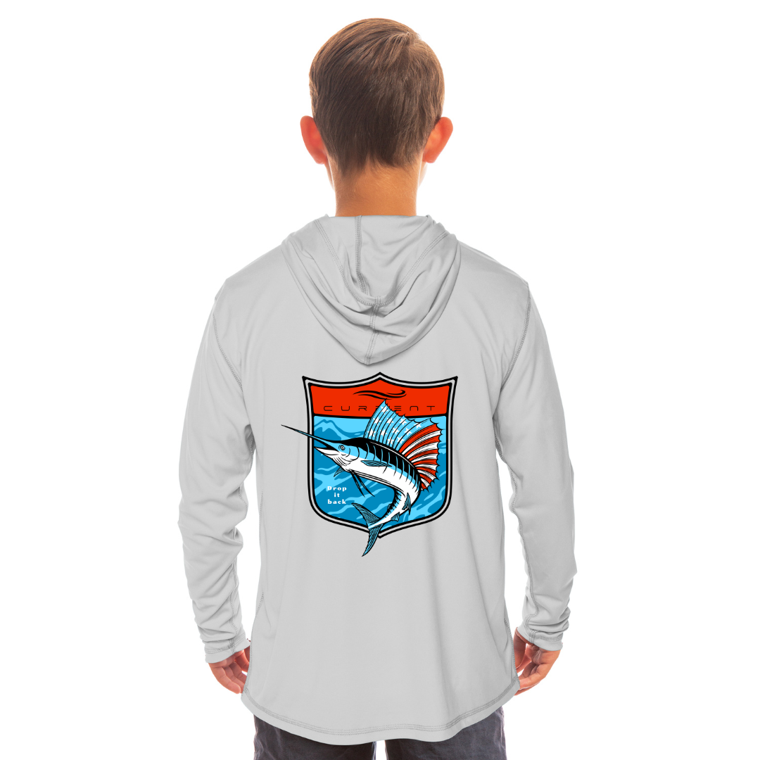 Kids Sailfish USA UPF 50 Hooded Performance Shirt