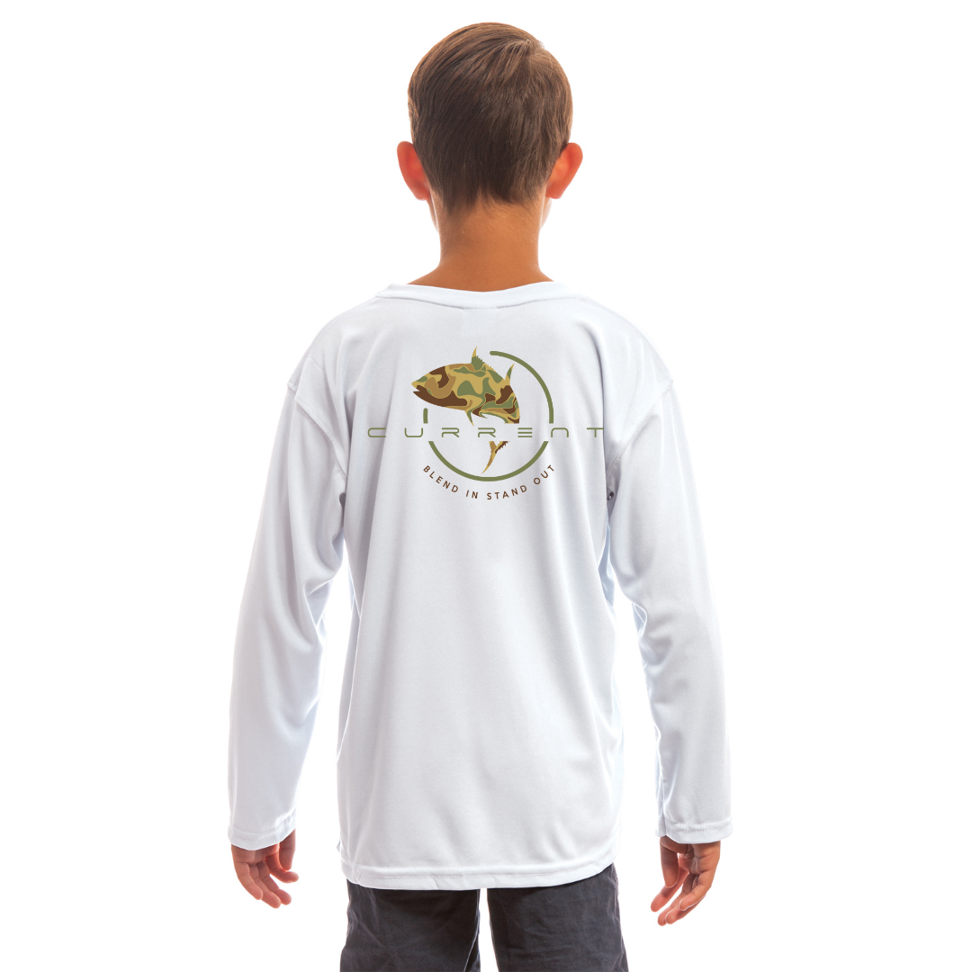 Kids Camo Tuna UPF 50 Hooded Performance Shirt