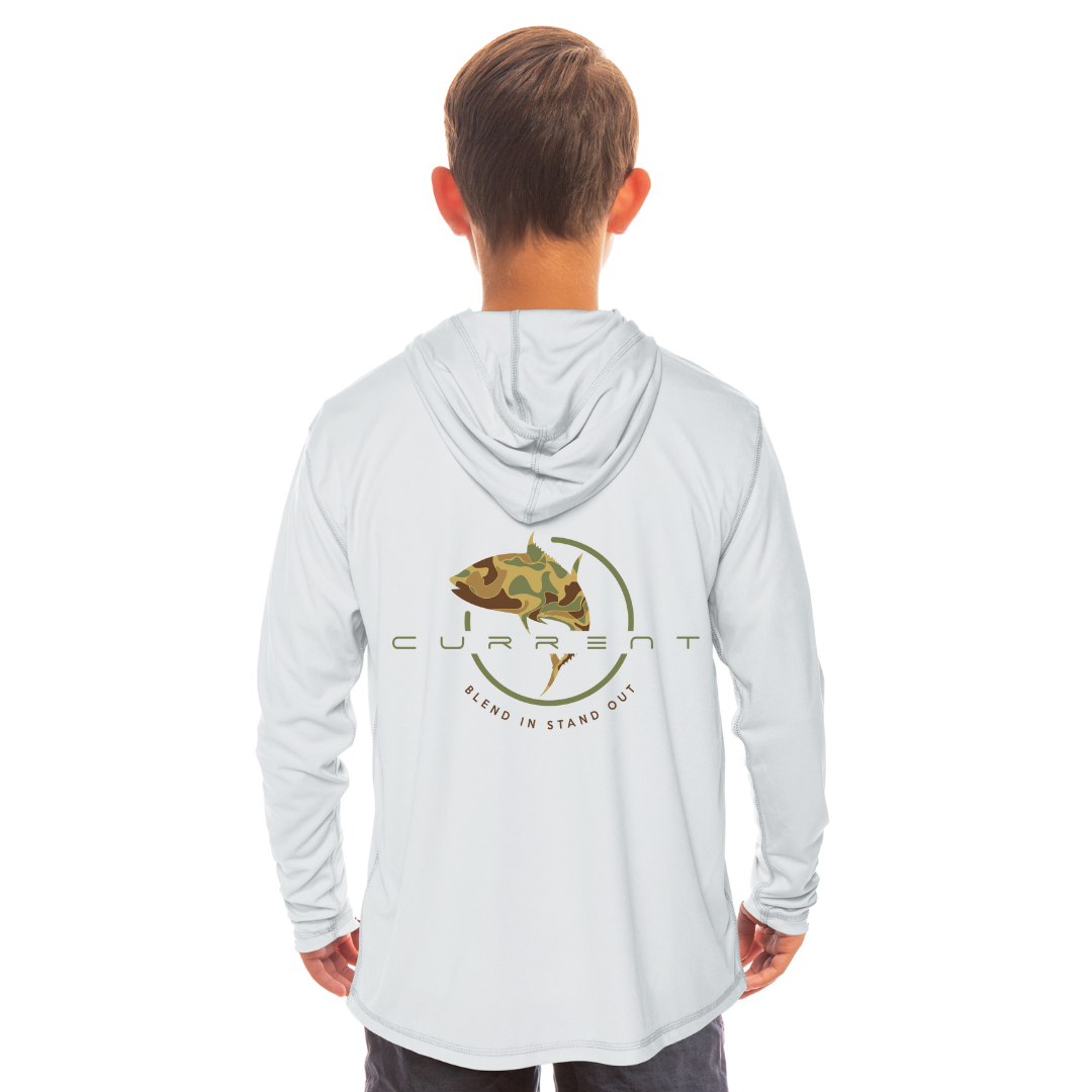 Kids Camo Tuna UPF 50 Hooded Performance Shirt