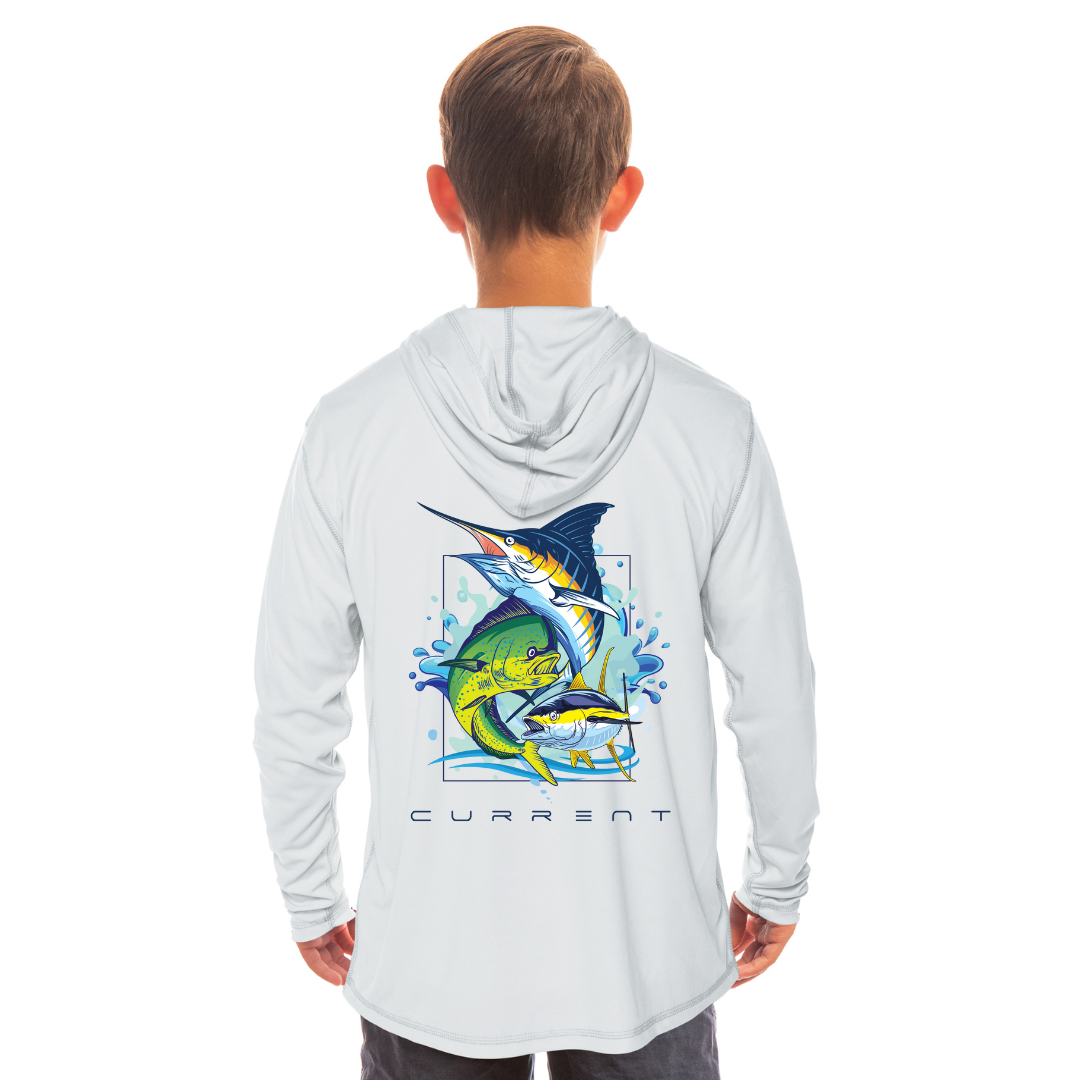 Kids Mixed Bag UPF 50 Hooded Performance Shirt