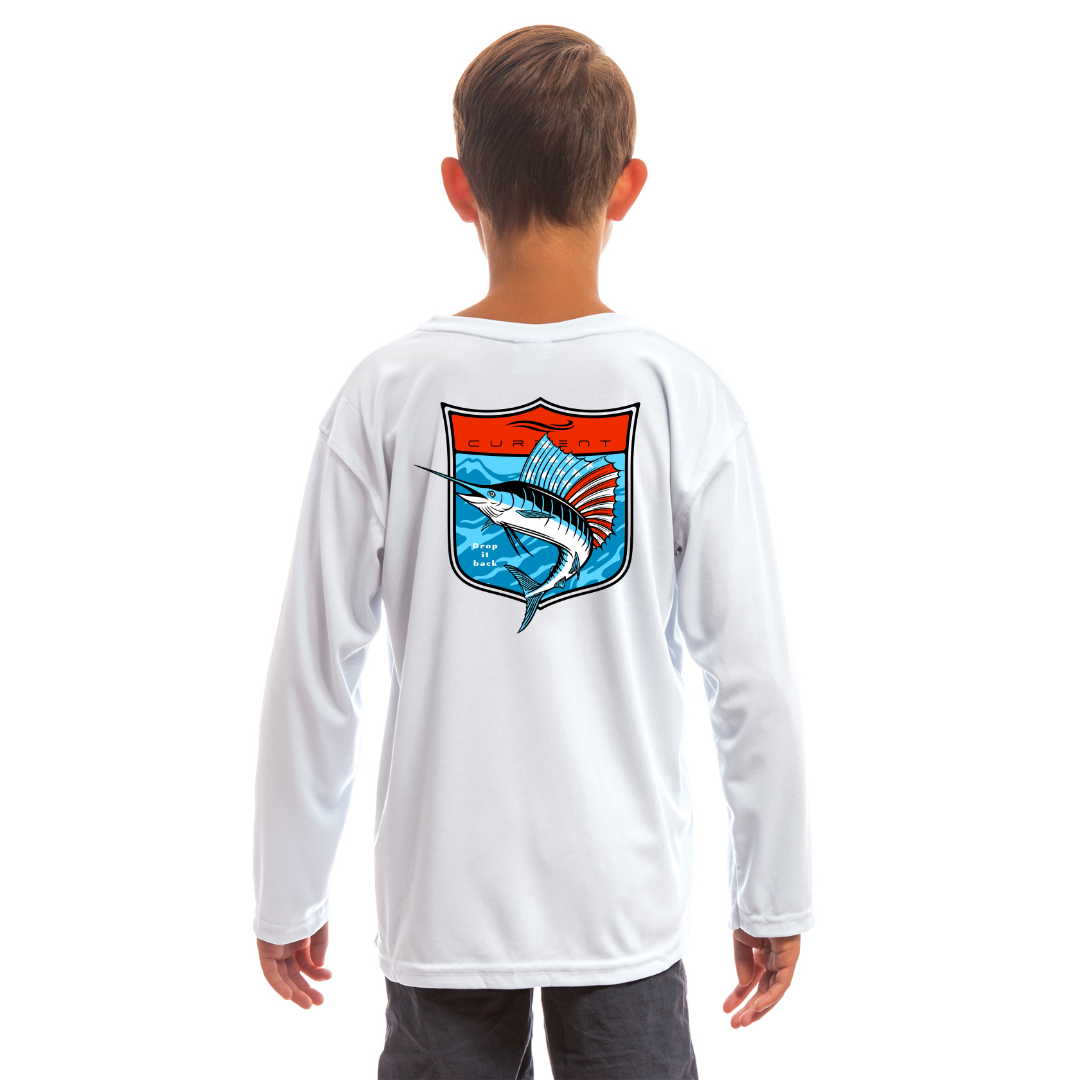 Kids Sailfish USA UPF 50 Hooded Performance Shirt