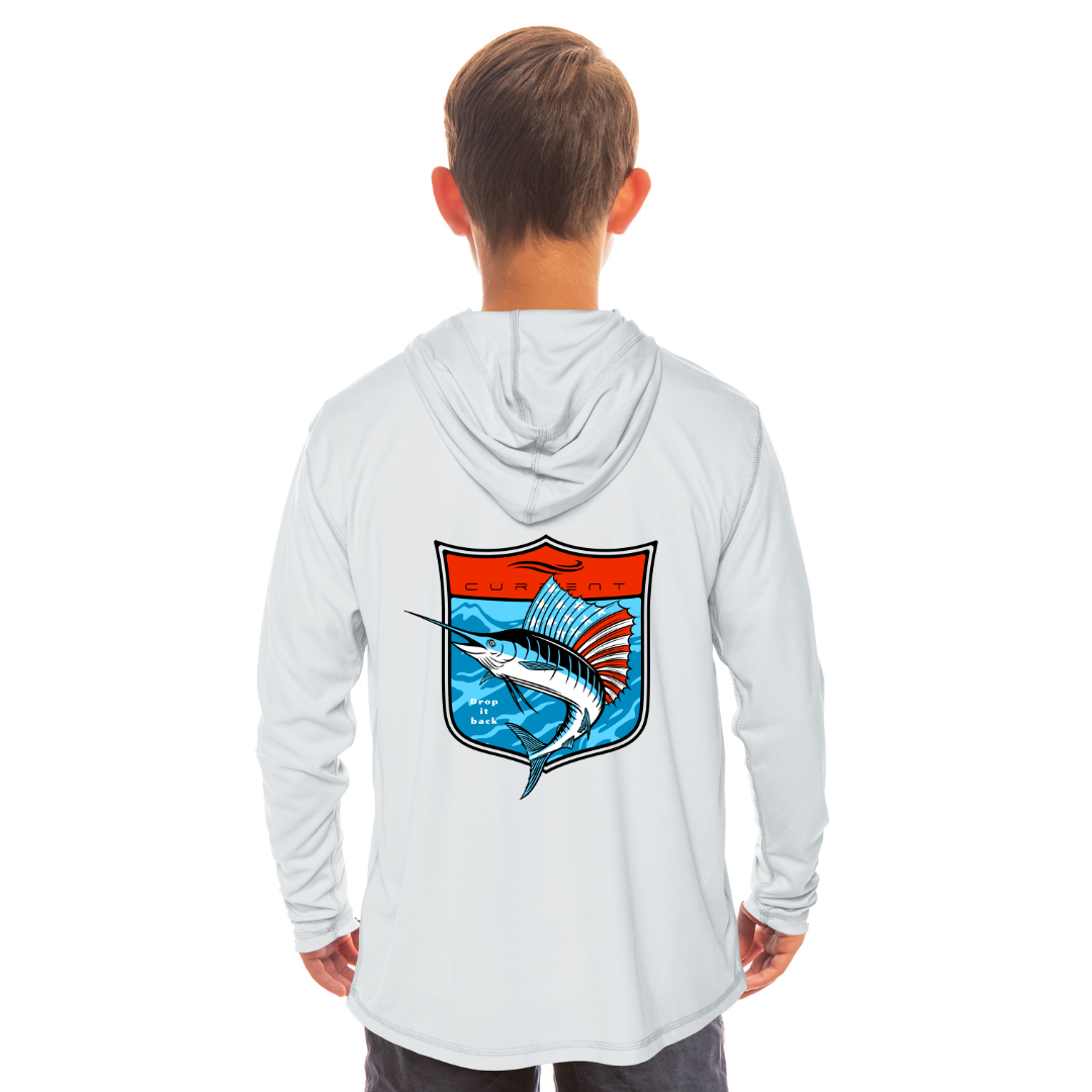 Kids Sailfish USA UPF 50 Hooded Performance Shirt