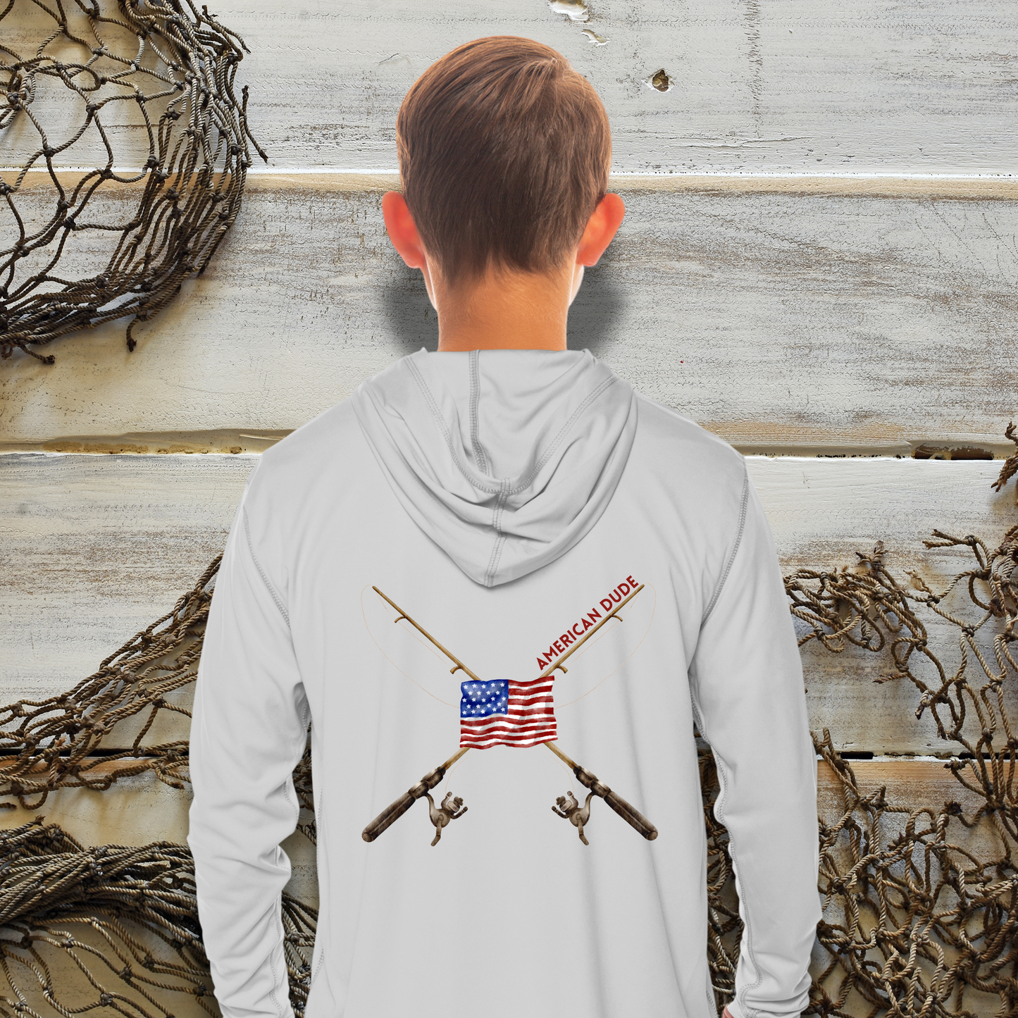 Kids American Dude Hooded Performance Shirt