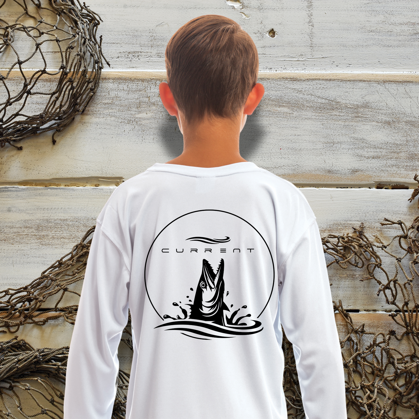 Kids Rising Wahoo UPF 50 Hooded Performance Shirt